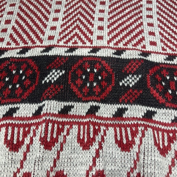 Vintage 80s Jordache Sweater Knit Gray Retro Geometric Après Ski Grandpa Core - Picture 4 of 10